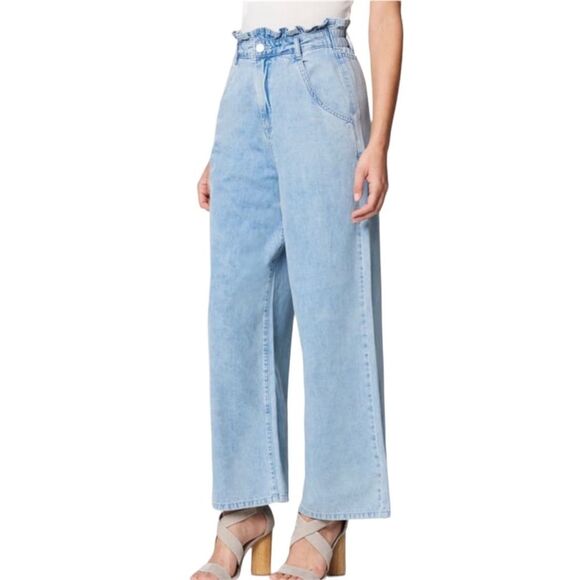 Blank NYC Stand Strong High Rise Paperbag Wide Leg Jean Elastic Waist Cotton - Picture 16 of 16